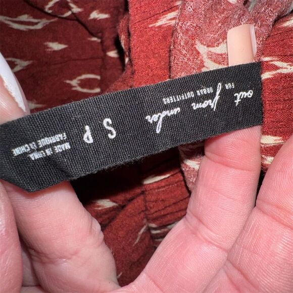 Urban Outfitters Women's S Red Boho Diamond Print Strapless Jumpsuit - Picture 3 of 13